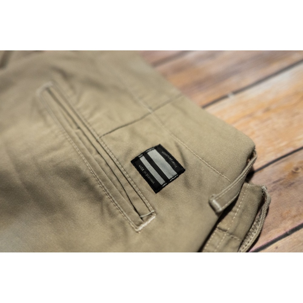 Momotaro Jeans Mens Khaki Chino Trousers Made in Okayama Japan GTB Stripes Tan - Picture 7 of 16